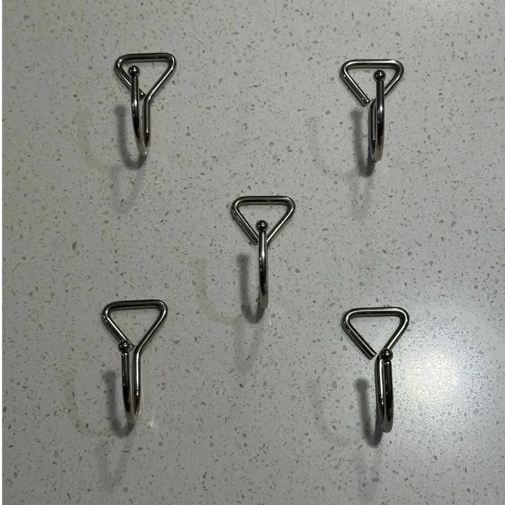 Closet Organization Silver Hooks - Set of 5